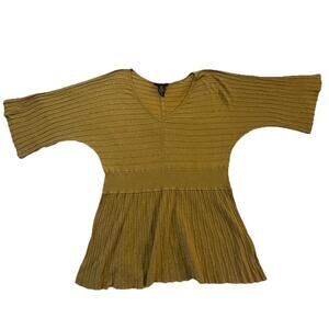 Women’s Top Xl Apostrophe Ribbed Knit Shimmer Boho Cottagecore . 2 Defects